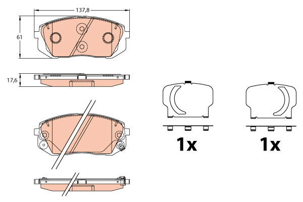 Kit de plaquettes de frein, frein à disque