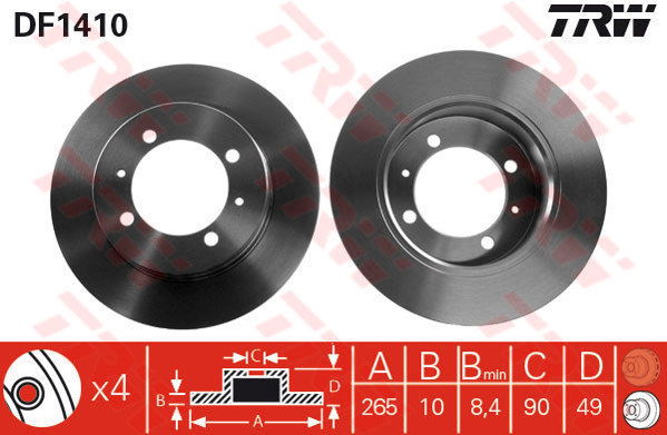 Jeu de 2 Disques de frein