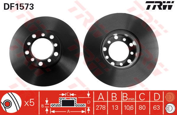 Jeu de 2 Disques de frein