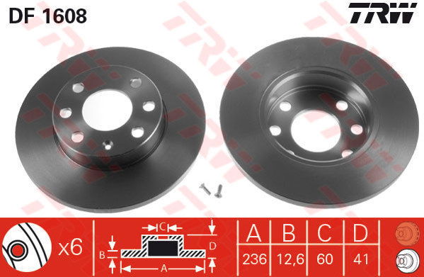 Jeu de 2 Disques de frein