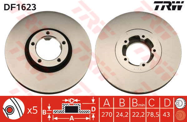 Jeu de 2 Disques de frein