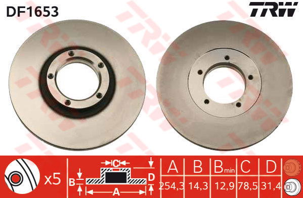 Jeu de 2 Disques de frein