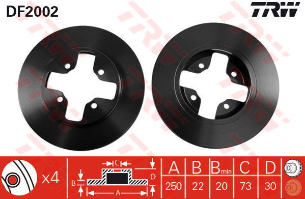 Jeu de 2 Disques de frein