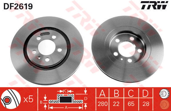 Jeu de 2 Disques de frein