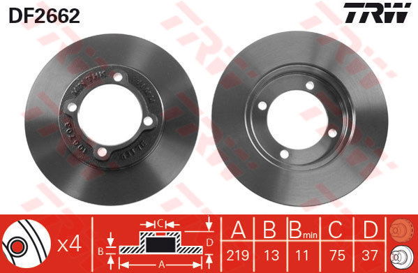 Jeu de 2 Disques de frein