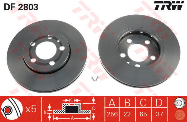 Jeu de 2 Disques de frein