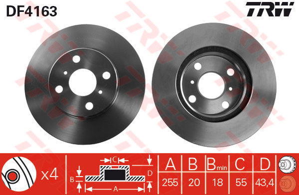 Jeu de 2 Disques de frein