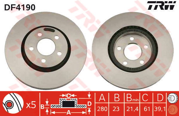 Jeu de 2 Disques de frein