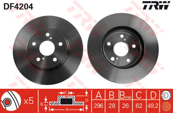 Jeu de 2 Disques de frein