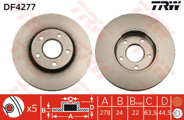 Jeu de 2 Disques de frein