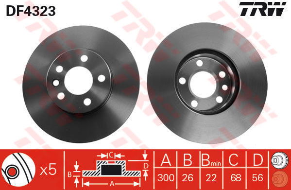 Jeu de 2 Disques de frein