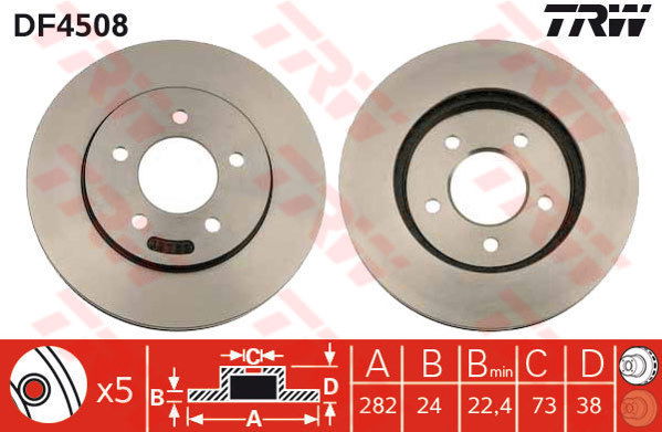 Jeu de 2 Disques de frein