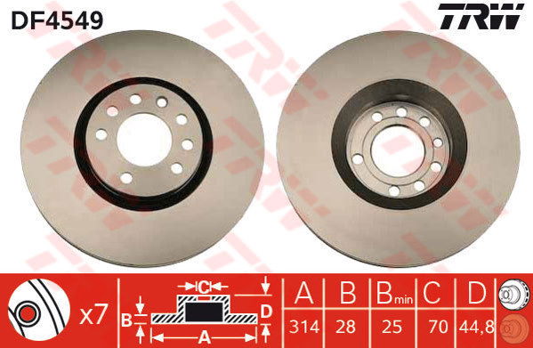 Jeu de 2 Disques de frein