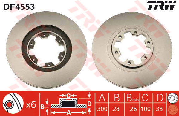 Jeu de 2 Disques de frein