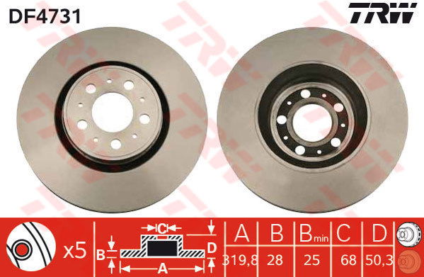 Jeu de 2 Disques de frein