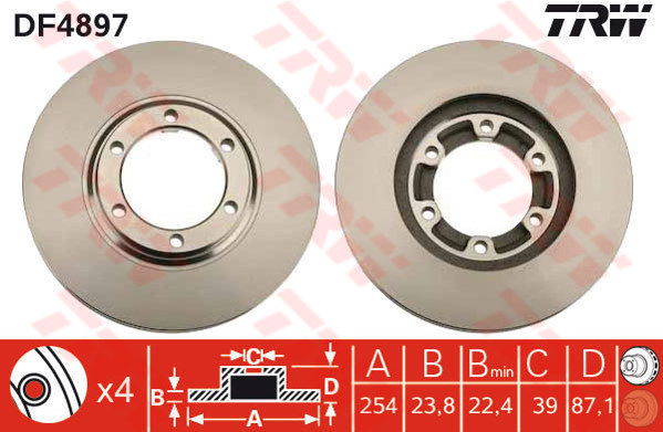 Jeu de 2 Disques de frein