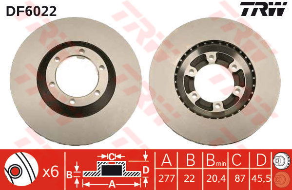 Jeu de 2 Disques de frein