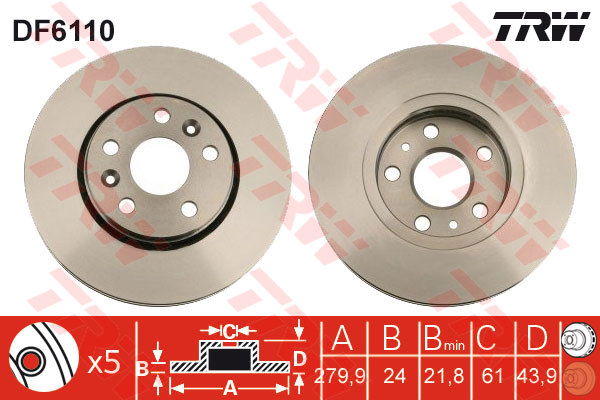 Jeu de 2 Disques de frein