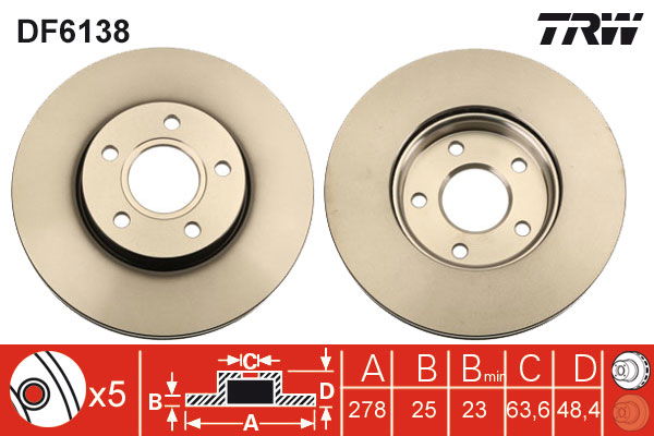 Jeu de 2 Disques de frein