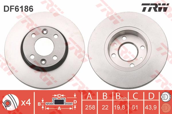 Jeu de 2 Disques de frein