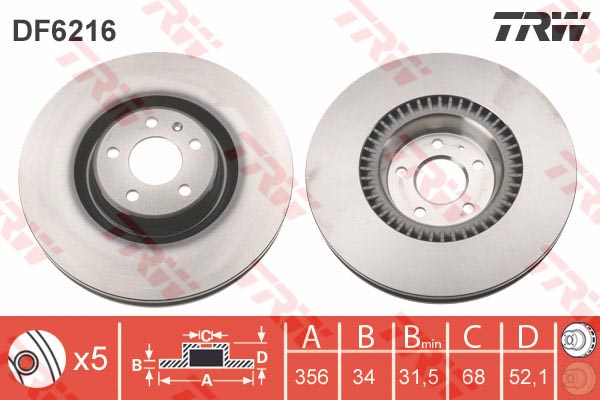 Jeu de 2 Disques de frein