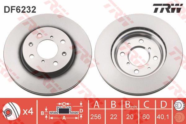 Jeu de 2 Disques de frein