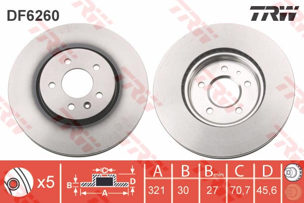 Jeu de 2 Disques de frein