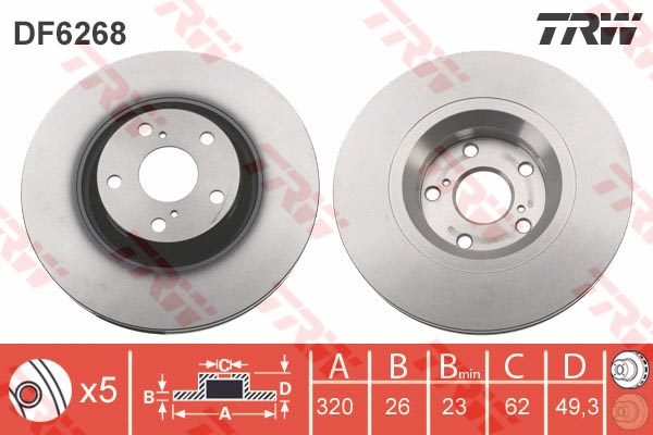 Jeu de 2 Disques de frein