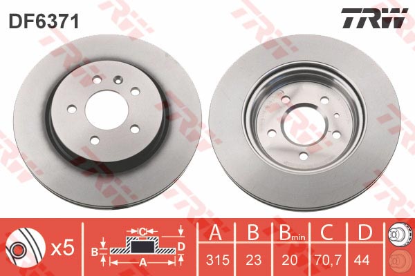 Jeu de 2 Disques de frein