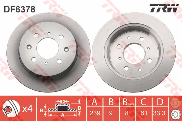 Jeu de 2 Disques de frein