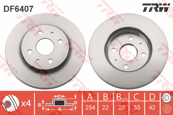 Jeu de 2 Disques de frein