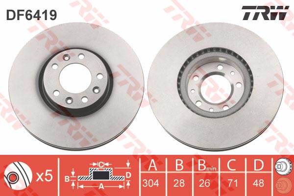 Jeu de 2 Disques de frein