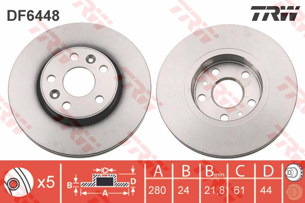 Jeu de 2 Disques de frein