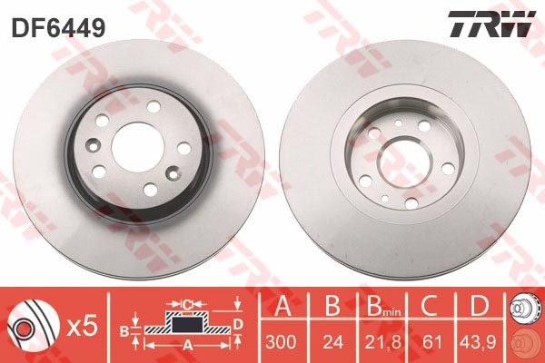 Jeu de 2 Disques de frein