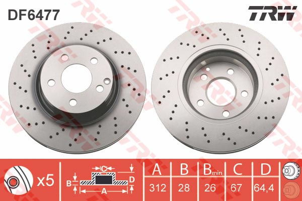 Jeu de 2 Disques de frein