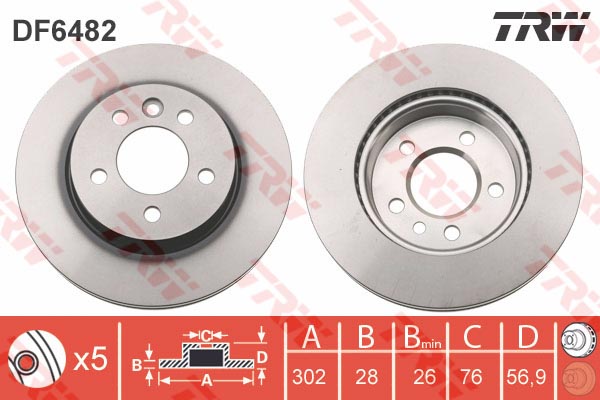 Jeu de 2 Disques de frein