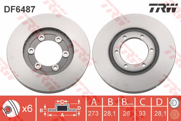 Jeu de 2 Disques de frein