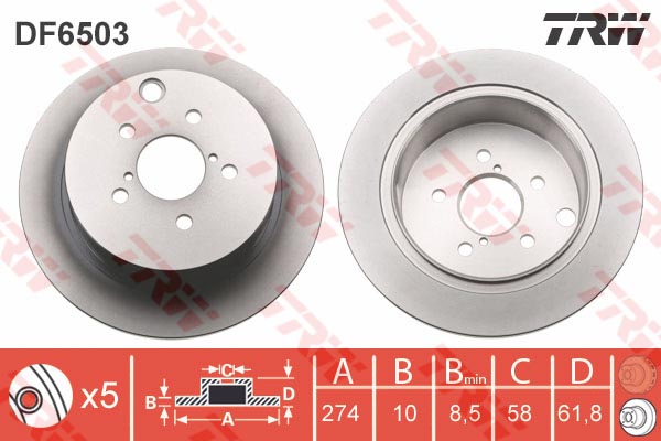 Jeu de 2 Disques de frein