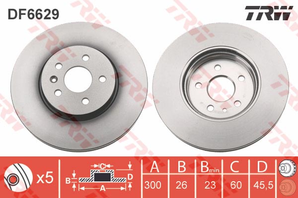 Jeu de 2 Disques de frein