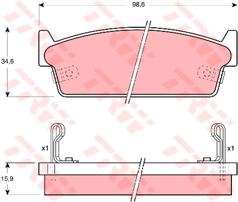 Kit de plaquettes de frein, frein à disque