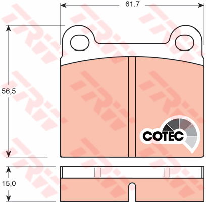 Kit de plaquettes de frein, frein à disque COTEC