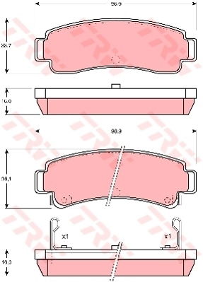 Kit de plaquettes de frein, frein à disque