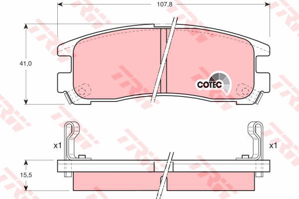 Kit de plaquettes de frein, frein à disque COTEC