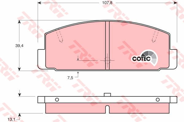 Kit de plaquettes de frein, frein à disque COTEC