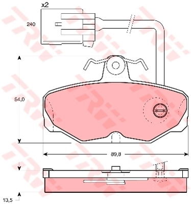 Kit de plaquettes de frein, frein à disque