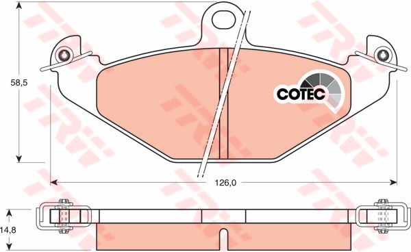 Kit de plaquettes de frein, frein à disque COTEC