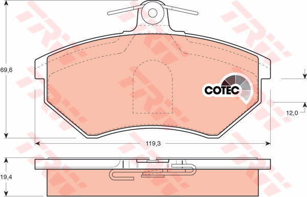 Kit de plaquettes de frein, frein à disque COTEC