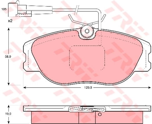 Kit de plaquettes de frein, frein à disque