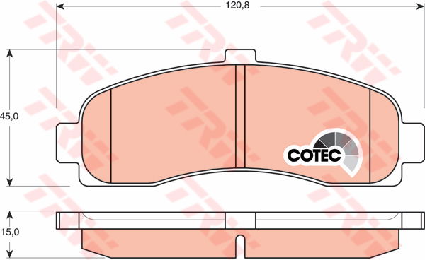 Kit de plaquettes de frein, frein à disque COTEC