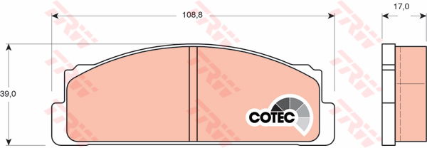 Kit de plaquettes de frein, frein à disque COTEC